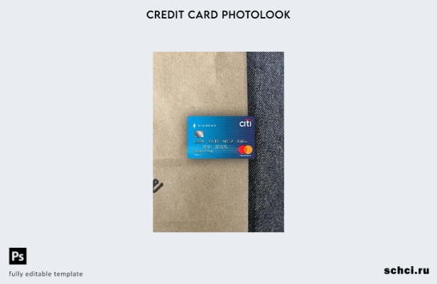цифровая загрузка США Citibank MasterCard, фотоизображение, передний шаблон